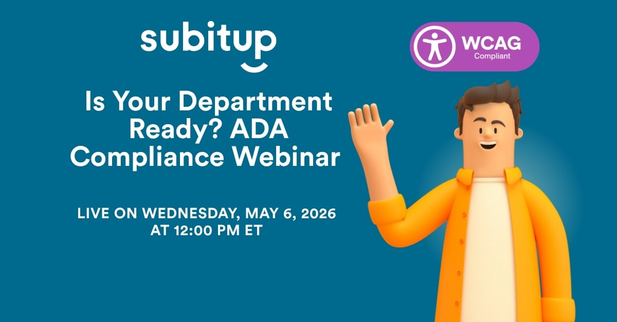 Webinar Details for SubitUp ADA Compliance session on Wednesday, May 6